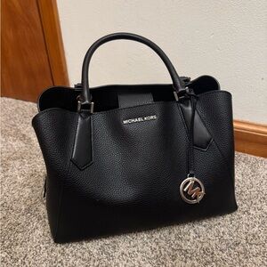Michael Kors Black Pebbled Leather Satchel